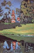 Wassily Kandinsky Voros templom oil painting on canvas